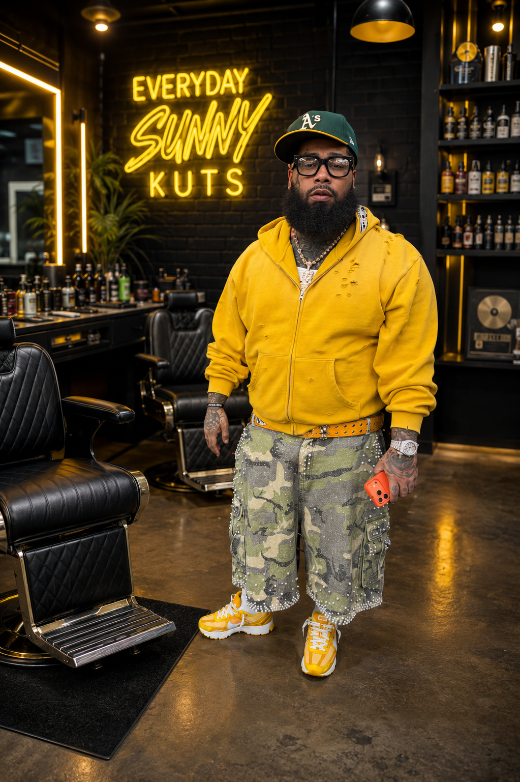 Everyday Sunny inside his luxury barbershop